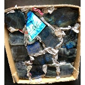 LABRADORIT EINE POLIERTE SEITE 14 Stück