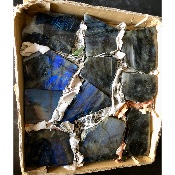 LABRADORIT eine POLIERTE Seite Box von 11 Stück