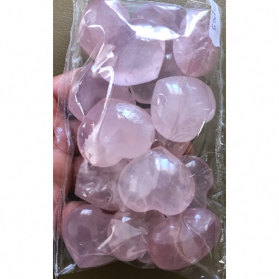 ROSENQUARZ HERZ Lot von 15 Stück
