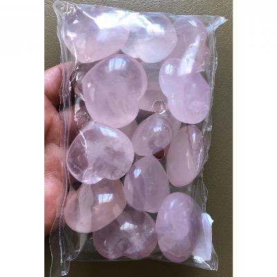 ROSENQUARZ HERZ Lot von 15 Stück