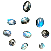 LABRADORIT blau HANDSCHMEICHLER 10 Stück