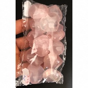 ROSENQUARZ HERZ GEBOHRT Lot von 12 Stück