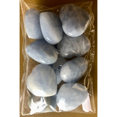 CALCIT BLAU HERZ Tüte von 10 Stück