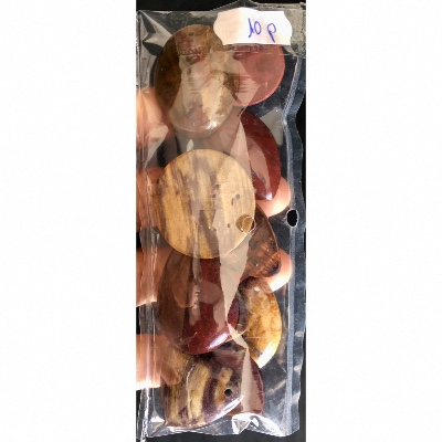 VERSTEINERTES HOLZ ANHÄNGER Tüte von 10 Stück