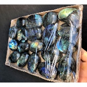 LABRADORIT TROMMELSTEIN Box von 19 Stück