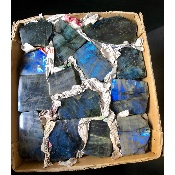 LABRADORIT EINE POLIERTE SEITE 14 Stück