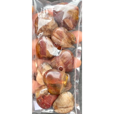 VERSTEINERTES HOLZ HERZ Tüte von 10 Stück