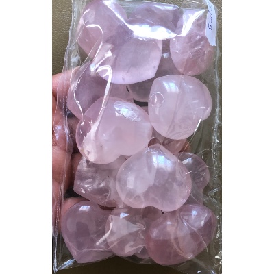 ROSENQUARZ HERZ Lot von 15 Stück