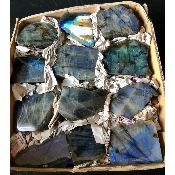 LABRADORIT eine polierte Seite Box von 12 Stück