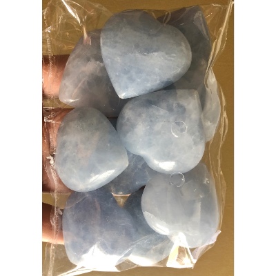 CALCIT BLAU HERZ Tüte von 10 Stück