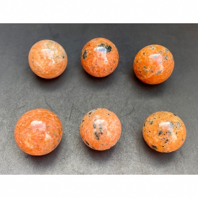 CALCIT ORANGE KUGEL Lot von 6 Stück