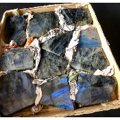 LABRADORIT eine POLIERTE Seite Box von 11 Stück