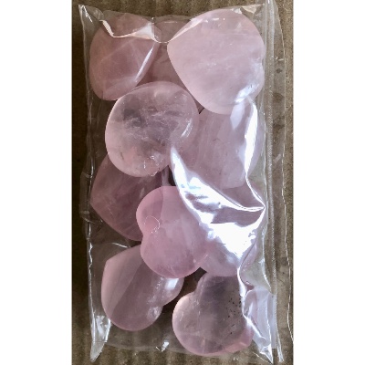 ROSENQUARZ HERZ Lot von 10 Stück